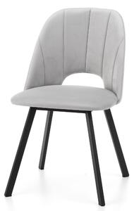 Krzesło tapicerowane do jadalni SK144 szare welurowe nowoczesne loft
