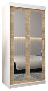 Szafa przesuwna garderoba Promo T3 100 wys. 200 cm biaÅy + sonoma