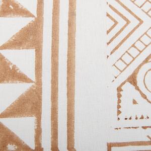 2 poduszki dekoracyjne zdejmowana poszewka motyw aztecki 45 x 45 cm jasny brąz z białym Malus Beliani