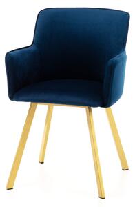 Krzesło tapicerowane SK143 niebieskie welurowe nowoczesne loft glamour