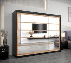 Szafa przesuwna garderoba Roma 2 250 wys. 200 cm czarny + artisan