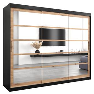 Szafa przesuwna garderoba Roma 2 250 wys. 200 cm czarny + artisan