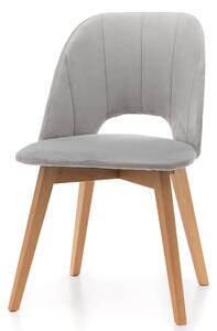 Krzesło tapicerowane do jadalni SK145 jasnoszare welurowe nowoczesne loft