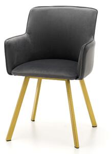 Krzesło tapicerowane SK143 ciemnoszare welurowe nowoczesne loft glamour