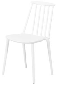 Komplet 2 krzeseł bez podłokietników szczebelkowe oparcie białe Ventnor Beliani