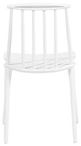 Komplet 2 krzeseł bez podłokietników szczebelkowe oparcie białe Ventnor Beliani