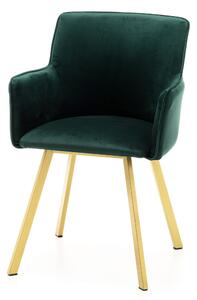 Krzesło tapicerowane SK143 zielone welurowe nowoczesne loft glamour