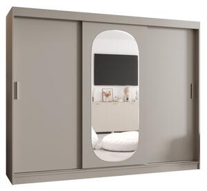 Szafa przesuwna z lustrem garderoba Royal 250 wys. 200 cm kaszmir