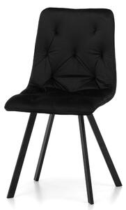 Krzesło tapicerowane do jadalni SK61 czarne welurowe nowoczesne loft