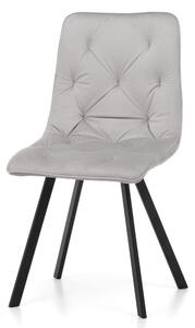 Krzesło tapicerowane do jadalni SK61 jasnoszary welur, nowoczesne loft