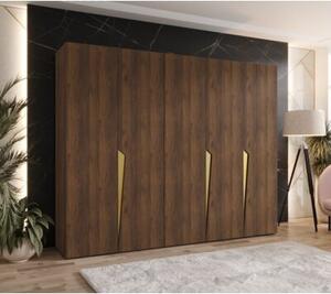 Szafa uchylna otwierana Piano 1 250 wys. 202 cm orzech warmia + u. zÅoty
