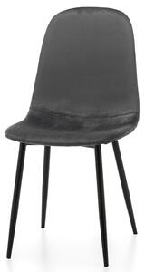 Krzesło tapicerowane do jadalni SK54 szare welurowe nowoczesne loft