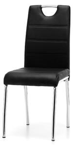 Krzesło tapicerowane do jadalni SK55 czarne ekoskóra nowoczesne