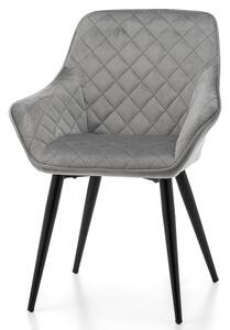 Krzesło tapicerowane do salonu SK01 szare welurowe nowoczesne loft