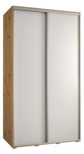 Szafa przesuwna wysoka Davos 1 140, gÅ. 45 cm artisan + biaÅy + srebrny