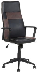 Krzesło biurowe brązowo-czarne ekoskóra regulacja wysokości ergonomiczne Deluxe Beliani