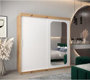 Szafa przesuwna garderoba Promo T2 200 wys. 200 cm artisan + biaÅy