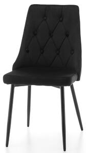 Krzesło tapicerowane do jadalni SK87 czarne welurowe nowoczesne loft
