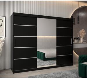 Szafa przesuwna garderoba Verona 2 250 wys. 200 cm czarny + czarny