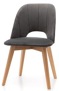 Krzesło tapicerowane do jadalni SK145 ciemnoszary welur nowoczesny loft
