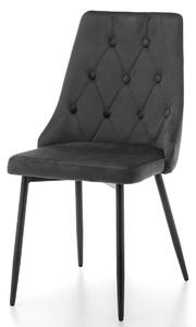 Krzesło tapicerowane do jadalni SK87 szare welurowe nowoczesne loft