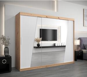 Szafa przesuwna garderoba Wave 250 wys. 200 cm artisan + biaÅy