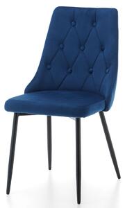 Krzesło tapicerowane do jadalni SK87 niebieskie welurowe nowoczesne loft