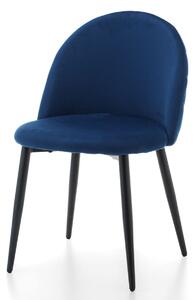 Krzesło tapicerowane do jadalni SK92 niebieskie welurowe nowoczesne loft
