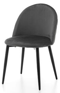 Krzesło tapicerowane do jadalni SK92 szare welurowe nowoczesne loft