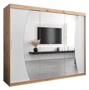 Szafa przesuwna garderoba Wave 250 wys. 200 cm artisan + biaÅy