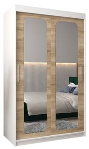 Szafa przesuwna garderoba Promo T3 120 wys. 200 cm biaÅy + sonoma