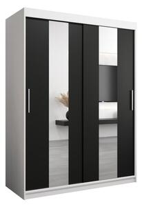 Szafa przesuwna garderoba Pole 150 wys. 200 cm biaÅy + czarny
