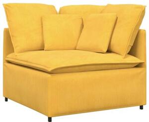 Sofa moduÅowa z poduszkami tkanina sztruksowa jasnoÅ¼Ã³Åta