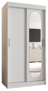 Szafa przesuwna z lustrem garderoba Royal 100 wys. 200 cm biaÅy