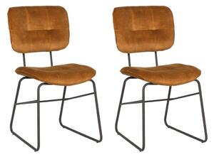 LABEL51 Krzesła stołowe Dez, 2 szt., 49x60x87 cm, ochra