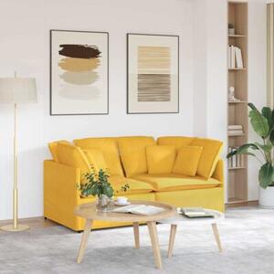 Sofa moduÅowa z poduszkami tkanina sztruksowa jasnoÅ¼Ã³Åta