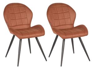 LABEL51 Krzesła stołowe Sil, 2 szt., 51x64x87cm, koniakowe, mikrofibra