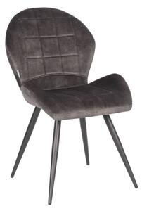 LABEL51 Krzesła stołowe Sil, 2 szt., 51x64x87 cm, antracytowe, welur