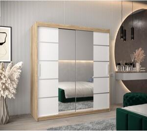 Szafa przesuwna garderoba Verona 4 180 wys. 200 cm sonoma + biaÅy