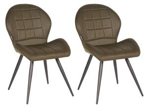 LABEL51 Krzesła stołowe Sil, 2 szt., 51x64x87 cm, zielone, mikrofibra