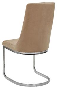 Zestaw 2 welurowych krzeseł do jadalni beżowe wspornikowe chromowane Altoona Beliani