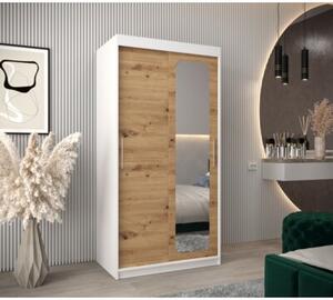 Szafa przesuwna garderoba Promo T2 100 wys. 200 cm biaÅy + artisan