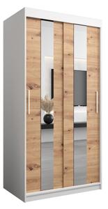Szafa przesuwna garderoba Pole 100 wys. 200 cm biaÅy + artisan