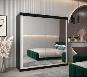 Szafa przesuwna garderoba Tokyo 3 200 wys. 200 cm czarny + czarny