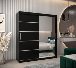 Szafa przesuwna garderoba Verona 2 180 wys. 200 cm czarny + czarny