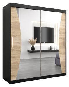 Szafa przesuwna garderoba Monaco 180 wys. 200 cm czarny + sonoma