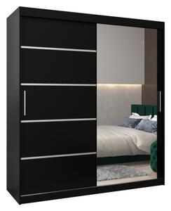 Szafa przesuwna garderoba Verona 2 180 wys. 200 cm czarny + czarny