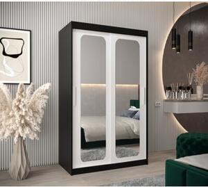 Szafa przesuwna garderoba Promo T3 120 wys. 200 cm czarny + czarny
