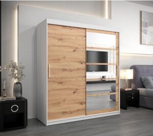 Szafa przesuwna garderoba Roma 1 180 wys. 200 cm biaÅy + artisan