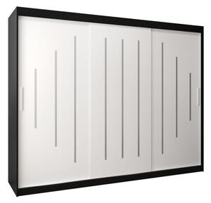 Szafa przesuwna garderoba York 250 wys. 200 cm czarny + czarny